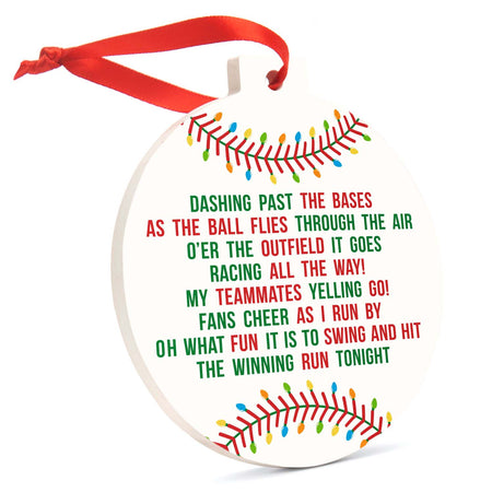 Baseball Round Ceramic Ornament - Jingle All the Way