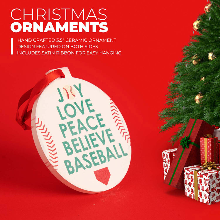 CTS Baseball Round Ceramic Ornament - Word Christmas Tree