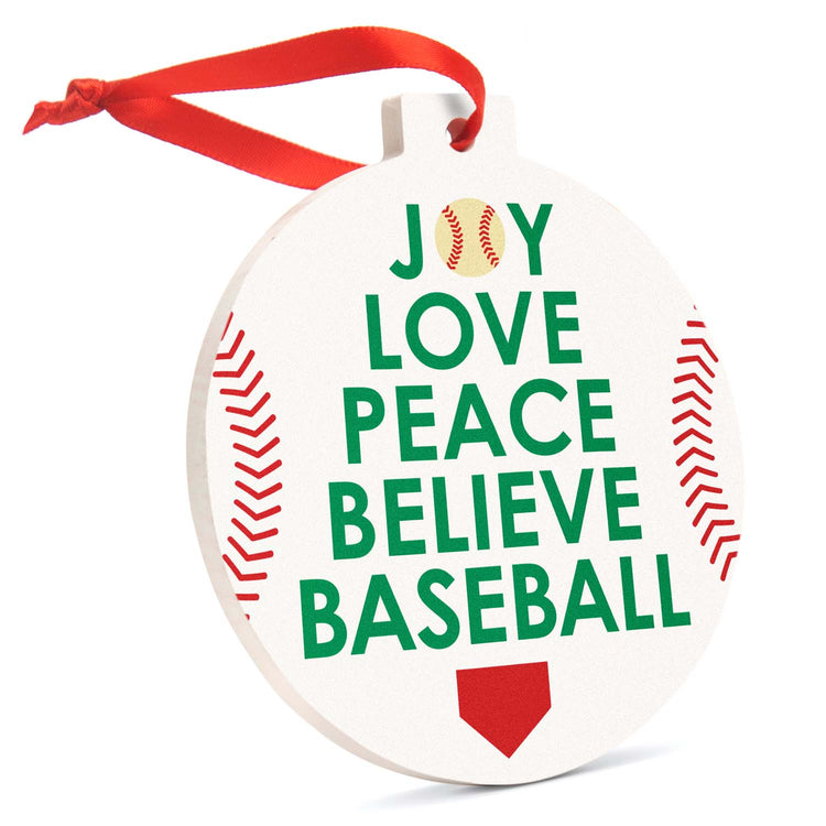 CTS Baseball Round Ceramic Ornament - Word Christmas Tree