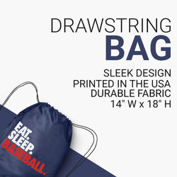 Baseball Drawstring Backpack Eat. Sleep. Baseball. [Navy] - SS