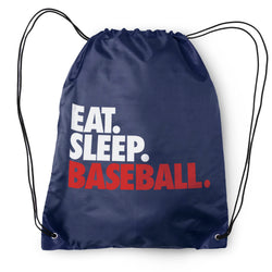 Baseball Drawstring Backpack Eat. Sleep. Baseball. [Navy] - SS