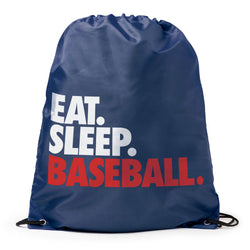 Baseball Drawstring Backpack Eat. Sleep. Baseball. [Navy] - SS