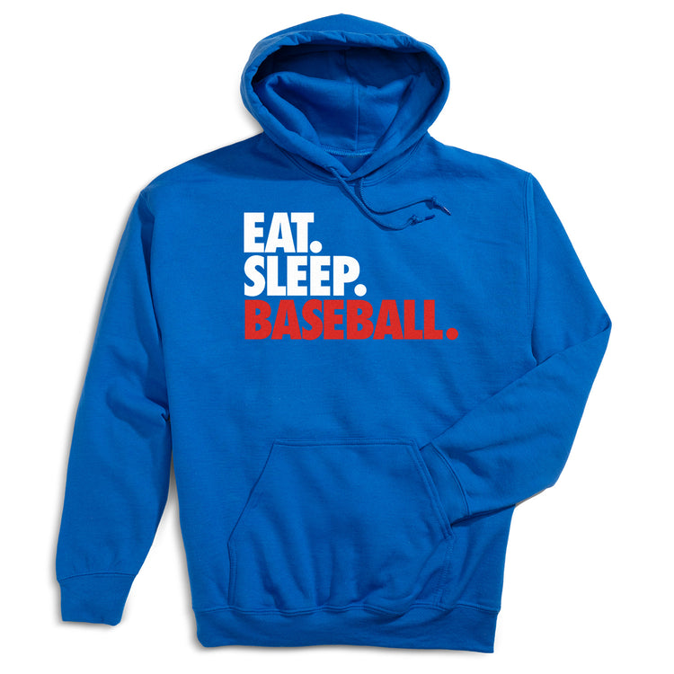 Baseball Hooded Sweatshirt - Eat. Sleep. Baseball. [Adult Small/Royal] - SS