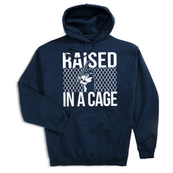 Baseball Hooded Sweatshirt - Raised In a Cage [Adult Large/Navy] - SS