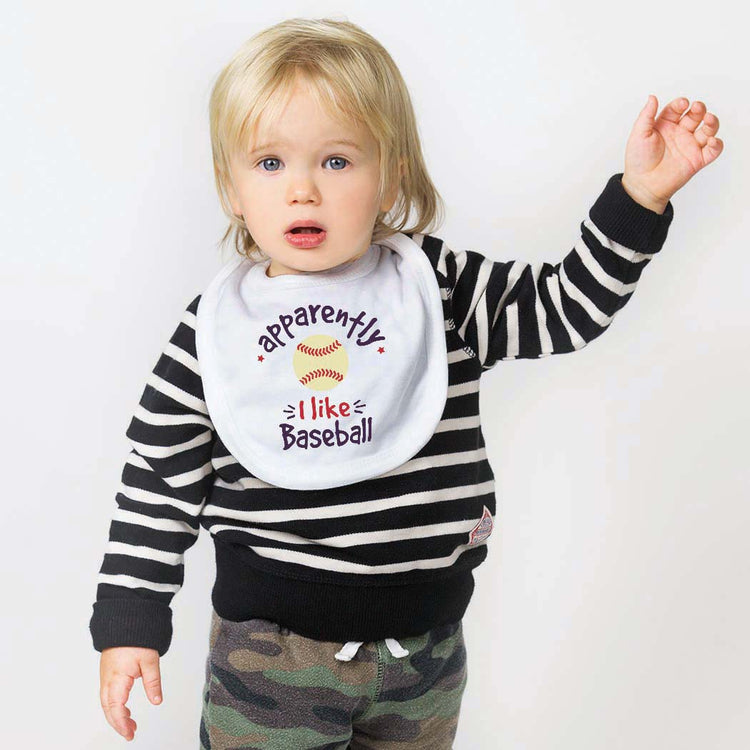Baseball Baby Bib - Apparently, I Like Baseball