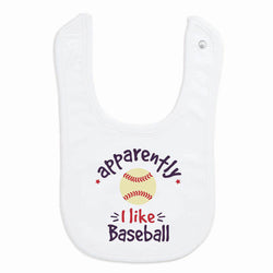 Baseball Baby Bib - Apparently, I Like Baseball