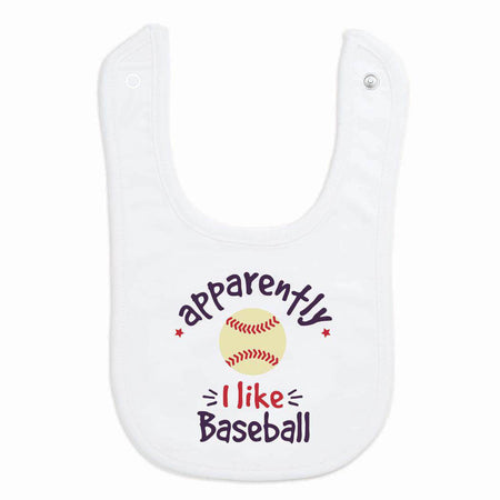 Baseball Baby Bib - Apparently, I Like Baseball