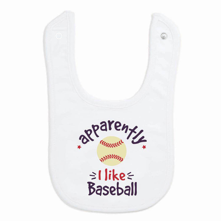Baseball Baby Bib - Apparently, I Like Baseball
