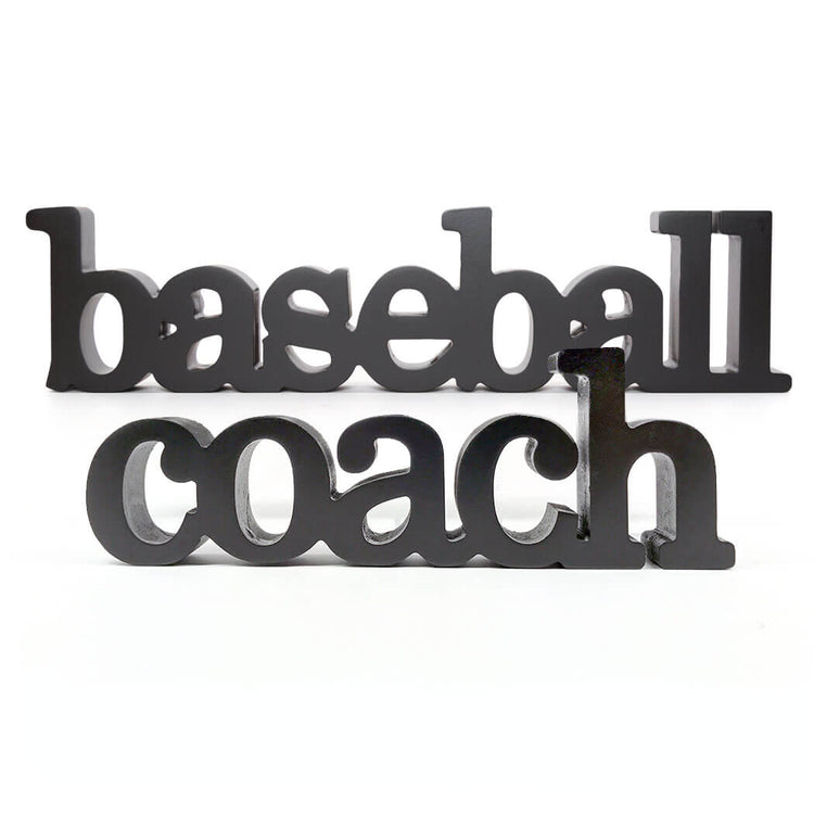 Baseball Coach Wood Words