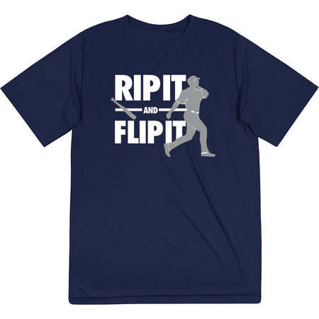 Baseball Short Sleeve Performance Tee - Rip It Flip It [Adult X-Small/Navy] - SS
