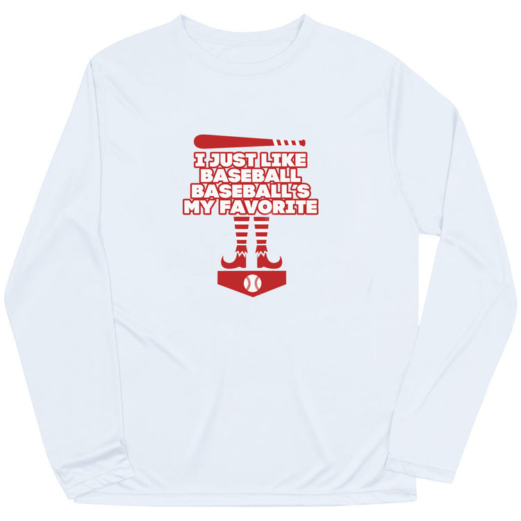 Baseball Long Sleeve Performance Tee - Baseball's My Favorite