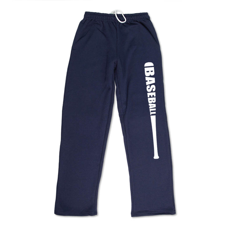Baseball Fleece Sweatpants - Bat Baseball [Adult Small/Navy] - SS