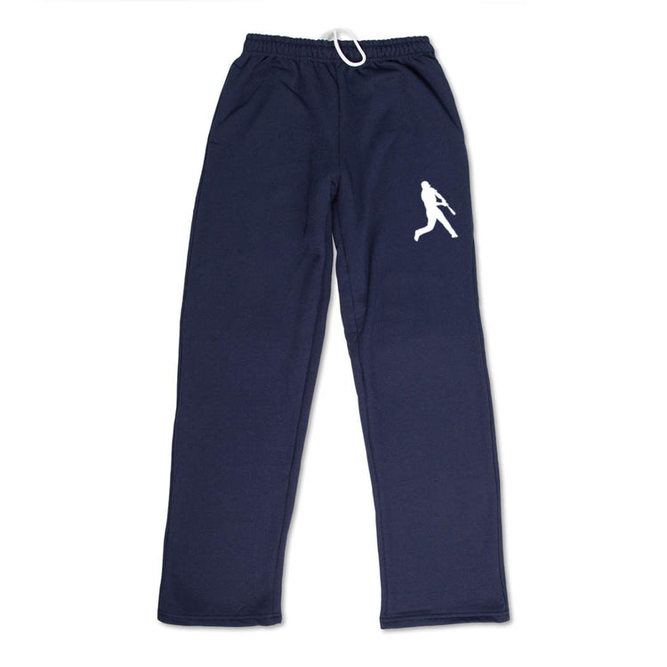 Baseball Fleece Sweatpants - Batter Silhouette [Navy/Youth Medium] - SS
