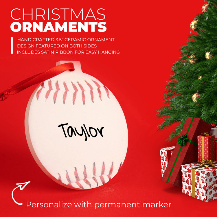 CTS Baseball Round Ceramic Ornament - Ball Graphic