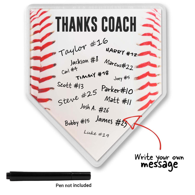 Premier Wooden Baseball Home Plate Plaque - Thanks Coach