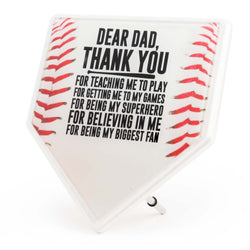 Premier Wooden Baseball Home Plate Plaque - Dear Dad