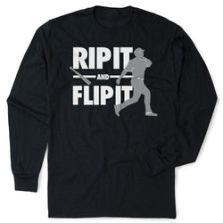 Baseball Tshirt Long Sleeve - Rip It Flip It [Adult X-Large/Black] - SS