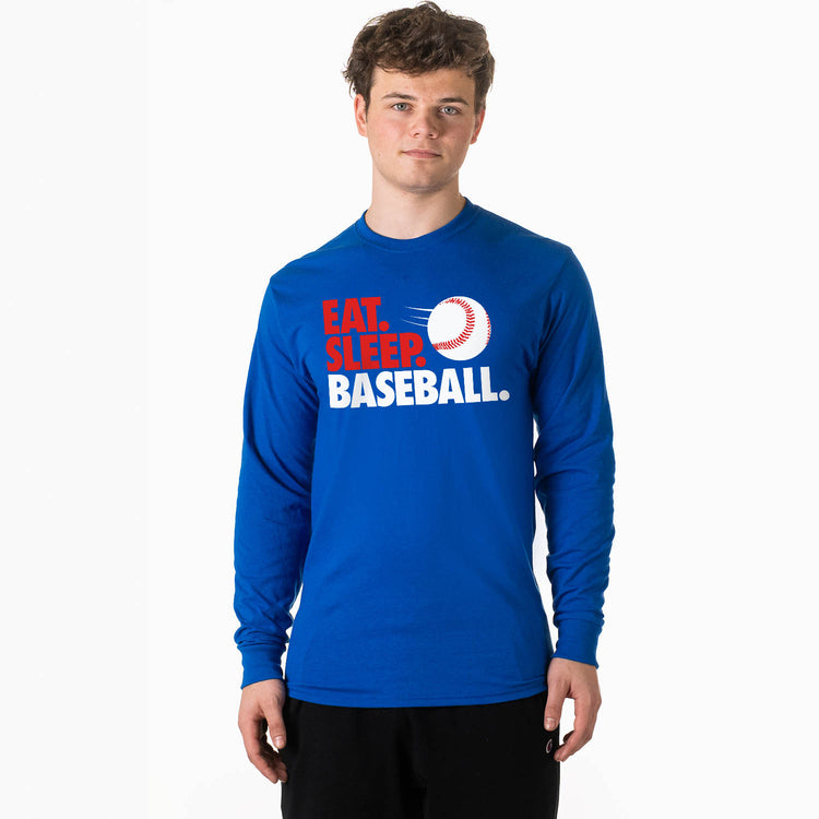 Baseball Tshirt Long Sleeve - Eat. Sleep. Baseball