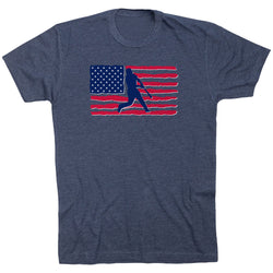 Baseball T-Shirt Short Sleeve - Baseball Land That We Love [Adult Large/Navy] - SS