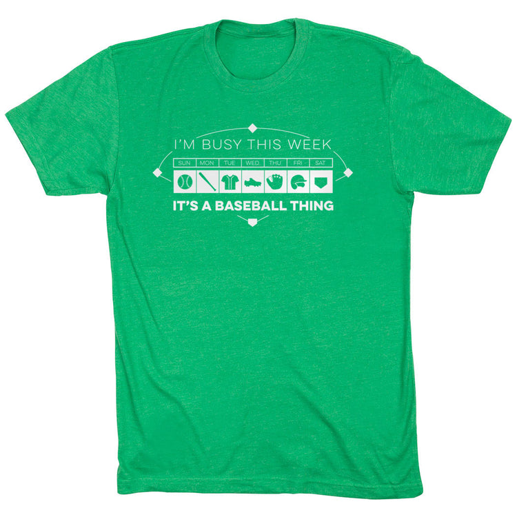 Baseball T-Shirt Short Sleeve - 24-7 Baseball [Green/Adult X-Large] - SS