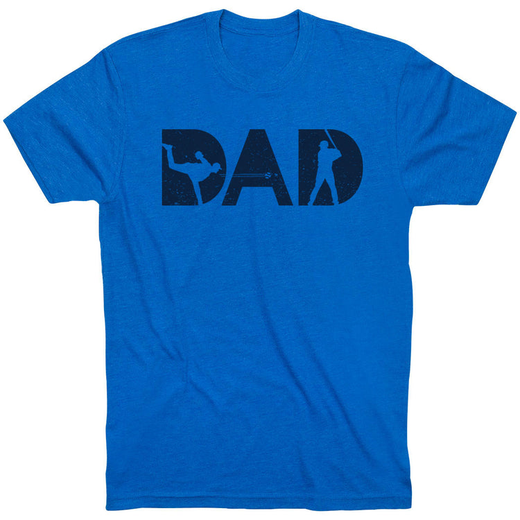 Baseball T-Shirt Short Sleeve - Baseball Dad Silhouette [Royal/Adult Large] - SS