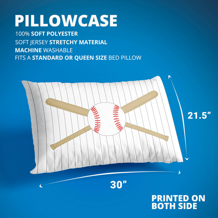 Baseball Pillowcase - Crossed Bats