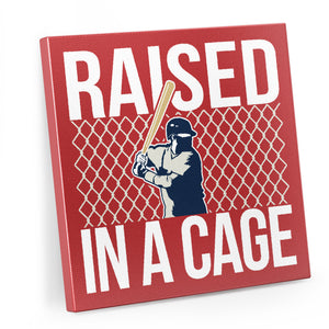 CTS Baseball Canvas Wall Art - Raised In A Cage
