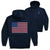 Baseball Hooded Sweatshirt - Patriotic Baseball(Back Design) [Adult Large/Navy] - SS