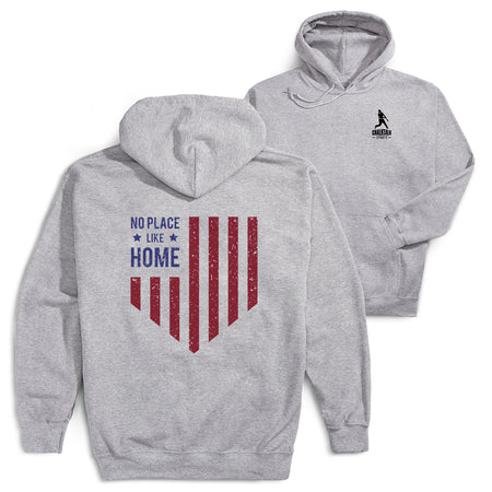 Baseball Hooded Sweatshirt - No Place Like Home(Back Design) [Adult Medium/Gray] - SS