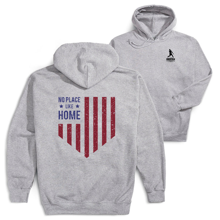 Baseball Hooded Sweatshirt - No Place Like Home(Back Design) [Adult Medium/Gray] - SS