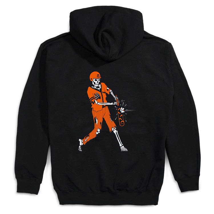 Baseball Hooded Sweatshirt - Home Run Zombie (Back Design)