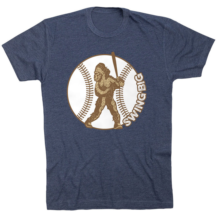 Baseball T-Shirt Short Sleeve - Baseball Bigfoot [Navy/Youth X-Small] - SS