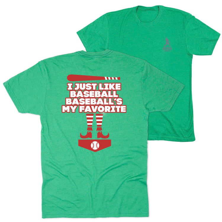 Baseball Short Sleeve T-Shirt - Baseball's My Favorite (Back Design)