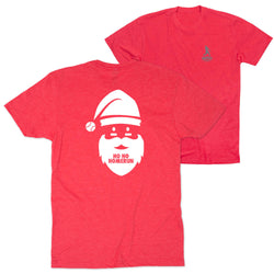 Baseball Short Sleeve T-Shirt - Ho Ho Homerun (Back Design) [Youth Large/Red] - SS