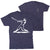 Baseball Short Sleeve T-Shirt - Baseball Player (Back Design) [Adult Medium/Navy] - SS