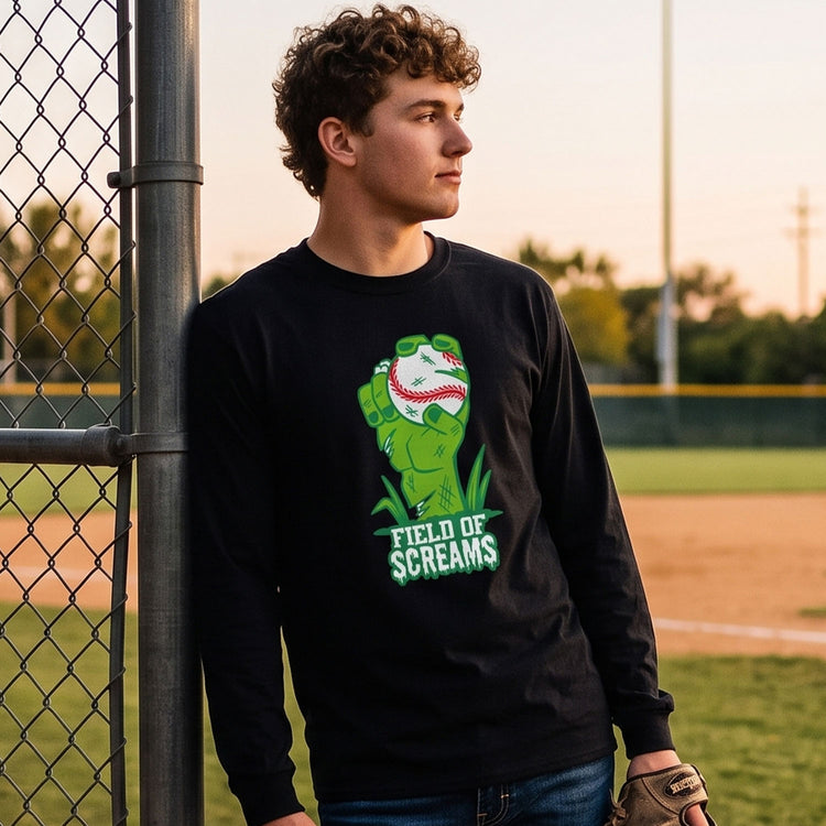 Baseball Tshirt Long Sleeve - Field Of Screams