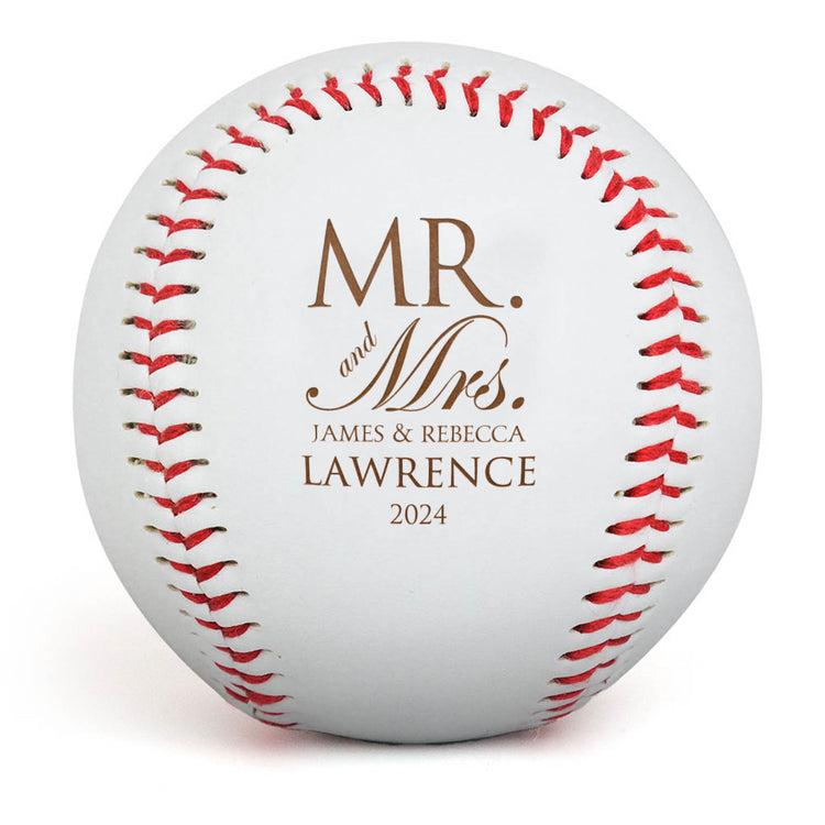 Engraved Baseball - Wedding Announcement