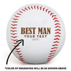 Engraved Baseball - Best Man
