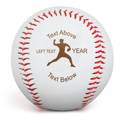 Engraved Baseball - Baseball Pitcher