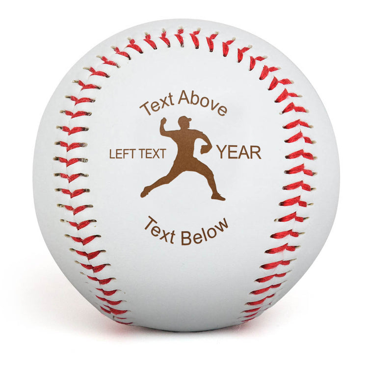 Engraved Baseball - Baseball Pitcher