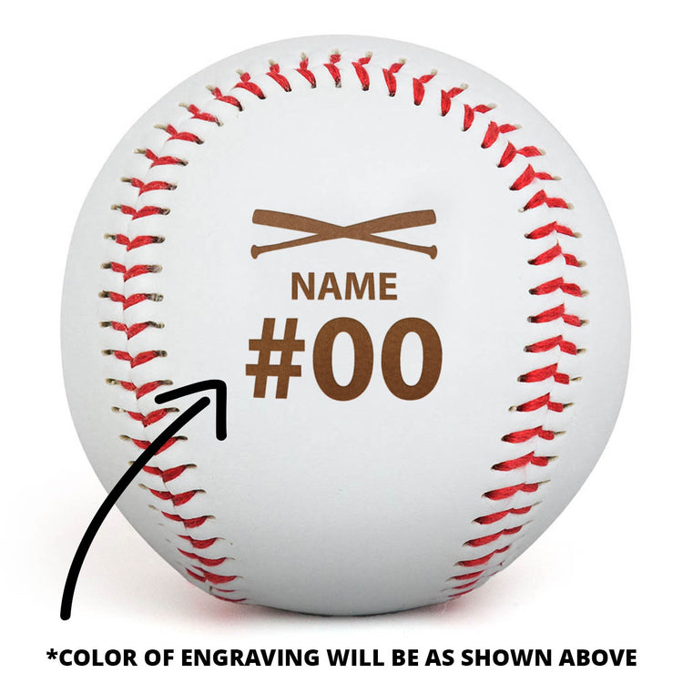 Engraved Baseball - Player Name and Number