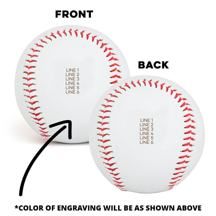 Engraved Baseball Front/Back - Custom Text