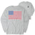 Baseball Tshirt Long Sleeve - Patriotic Baseball  (Back Design) [Youth Large/Gray] - SS