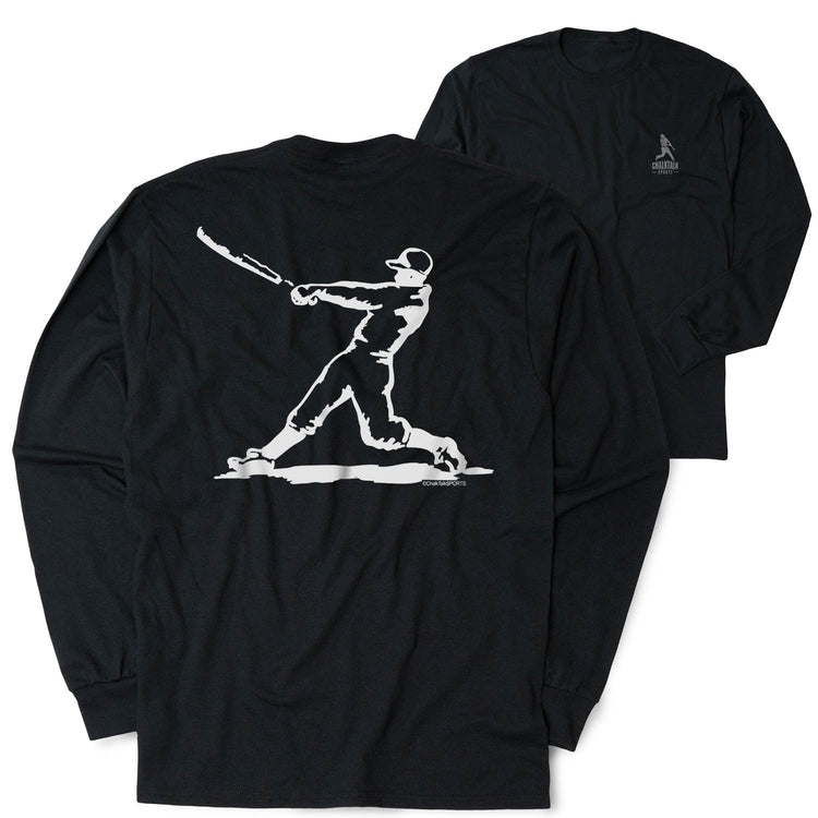Baseball Tshirt Long Sleeve - Baseball Player  (Back Design)