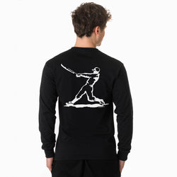 Baseball Tshirt Long Sleeve - Baseball Player  (Back Design)