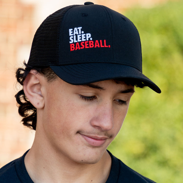 Baseball Trucker Hat - Eat Sleep Baseball