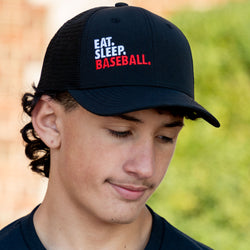 Baseball Trucker Hat - Eat Sleep Baseball