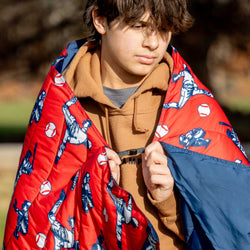 Baseball Gameday Puffle Blanket - Batter Up Baseball
