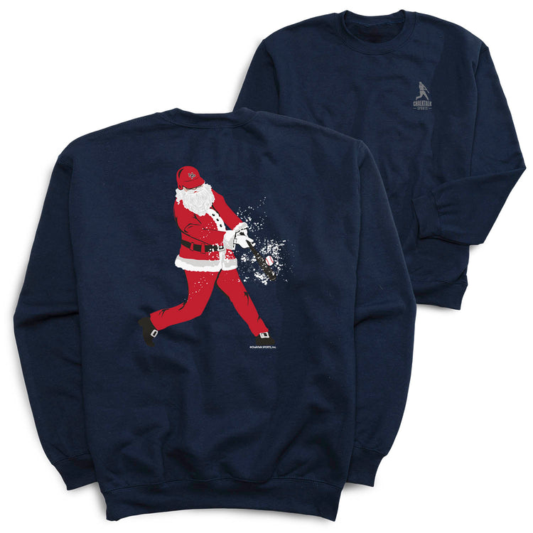 Baseball Crewneck Sweatshirt - Baseball Santa (Back Design)