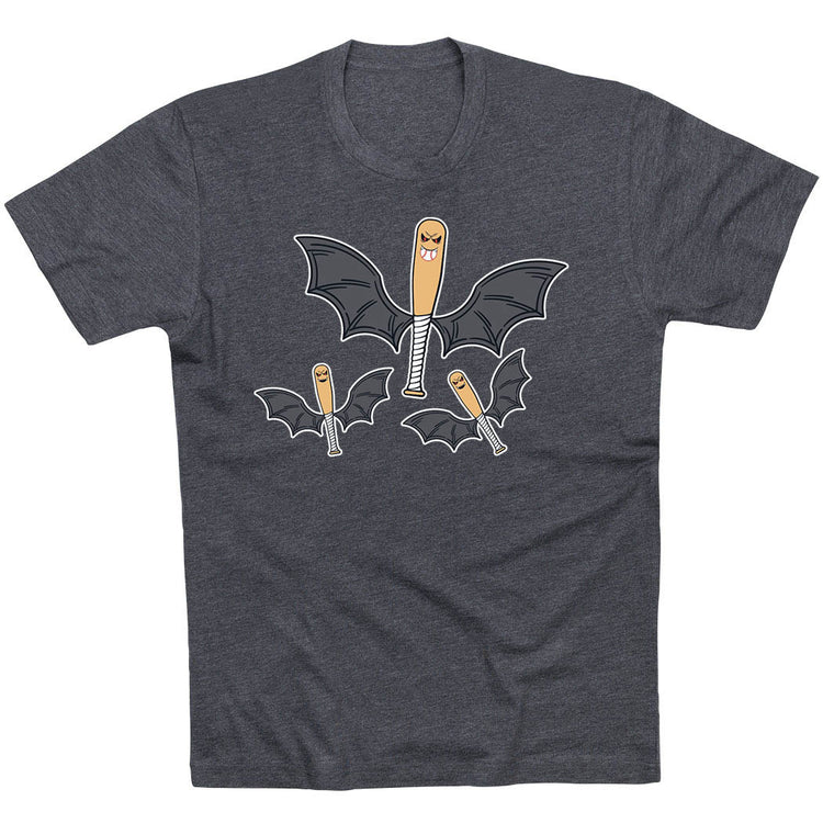 Baseball Short Sleeve T-Shirt - It's Bats [Youth Large/Charcoal] - SS
